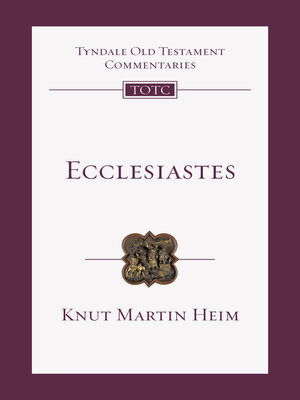 cover image of Ecclesiastes: an Introduction and Commentary